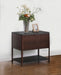 Zimmerlee 2 - drawer Side Table with Shelf Rust Brown - Walo Furniture