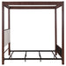 Zimmerlee 89 - inch Metal Eastern King Canopy Bed Rust Brown - Walo Furniture