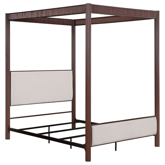 Zimmerlee 89 - inch Metal Eastern King Canopy Bed Rust Brown - Walo Furniture