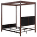 Zimmerlee 89 - inch Metal Eastern King Canopy Bed Rust Brown - Walo Furniture