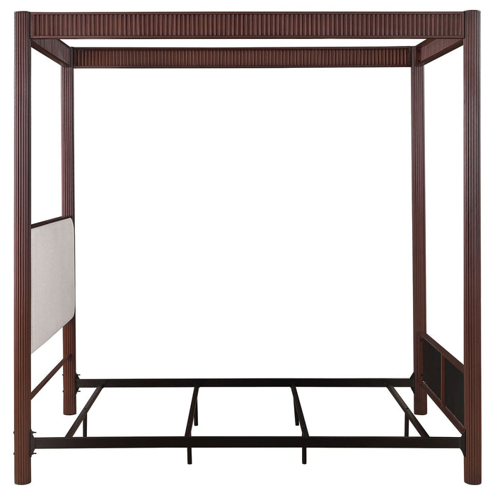 Zimmerlee 89 - inch Metal Queen Canopy Bed Rust Brown - Walo Furniture