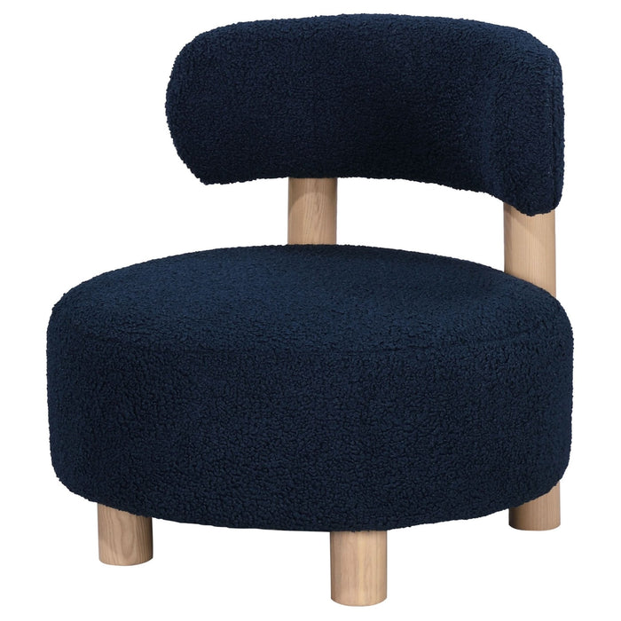 Zonie Boucle Upholstered Barrel Back Accent Chair Blue - Walo Furniture