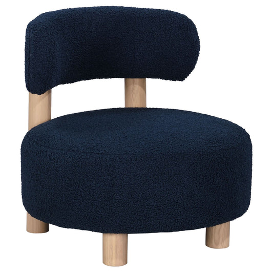 Zonie Boucle Upholstered Barrel Back Accent Chair Blue - Walo Furniture