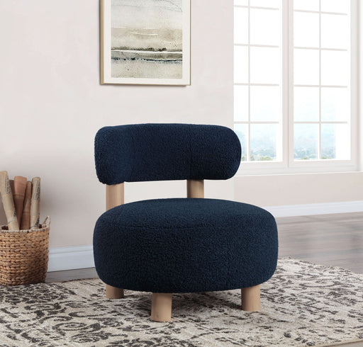 Zonie Boucle Upholstered Barrel Back Accent Chair Blue - Walo Furniture