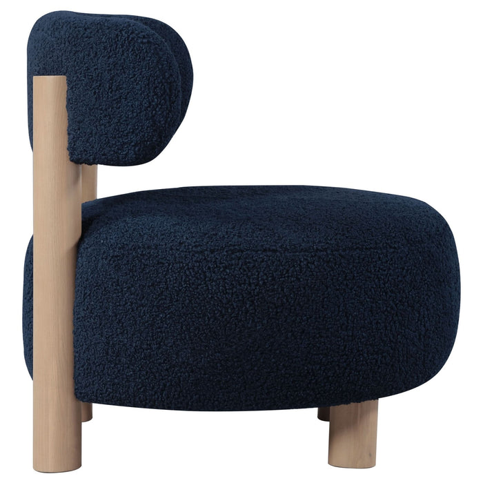 Zonie Boucle Upholstered Barrel Back Accent Chair Blue - Walo Furniture