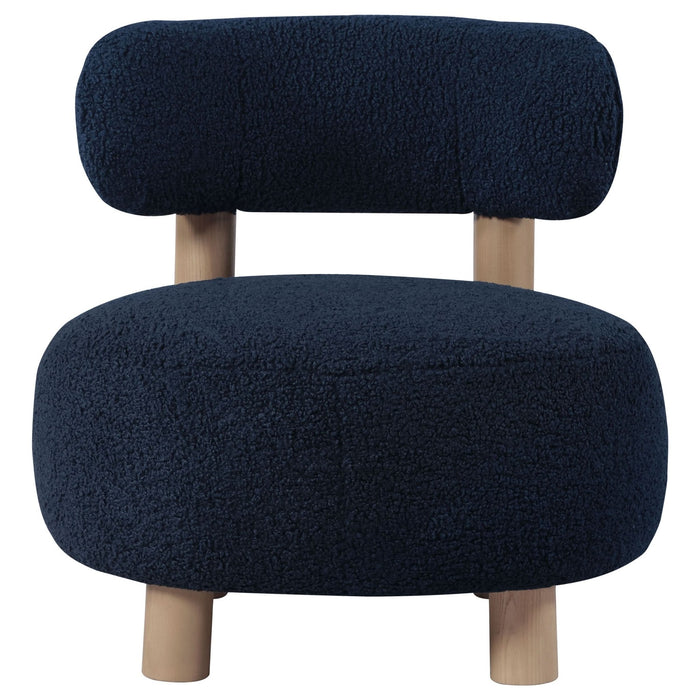 Zonie Boucle Upholstered Barrel Back Accent Chair Blue - Walo Furniture