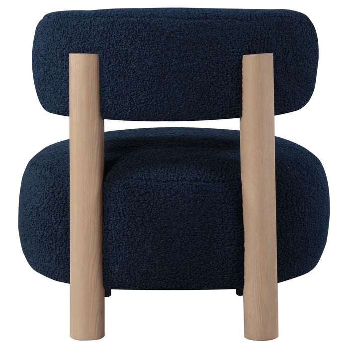 Zonie Boucle Upholstered Barrel Back Accent Chair Blue - Walo Furniture