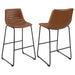 Zuni Faux Leather Upholstered Bar Chair Saddle (Set of 2) - Walo Furniture