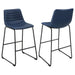 Zuni Faux Leather Upholstered Counter Chair Blue (Set of 2) - Walo Furniture