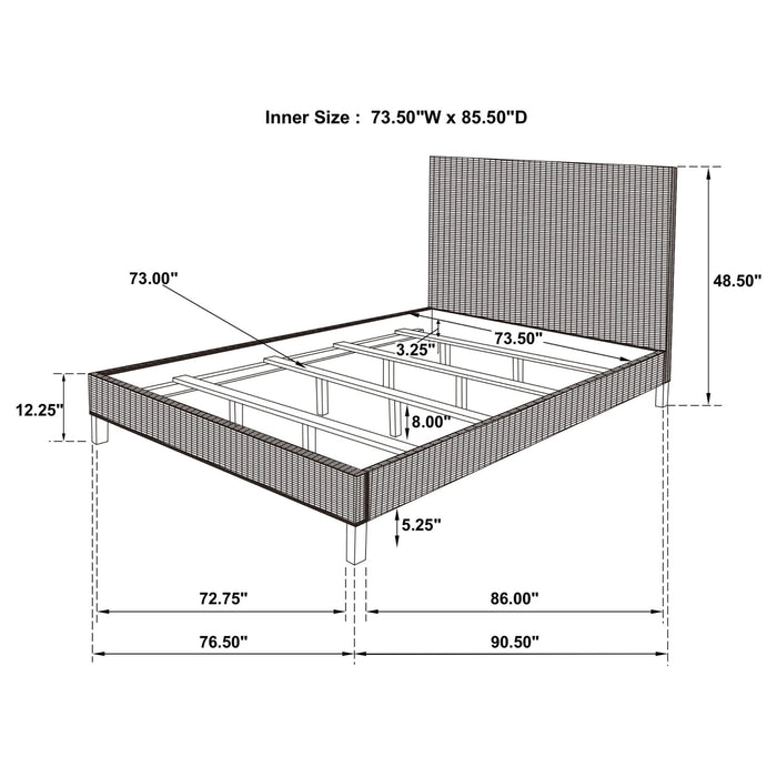 Zyla Wood California King Panel Bed Kubu Grey - Walo Furniture