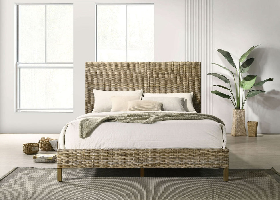 Zyla Wood California King Panel Bed Kubu Grey - Walo Furniture